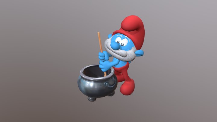 Papa Smurf Pose 3D Model