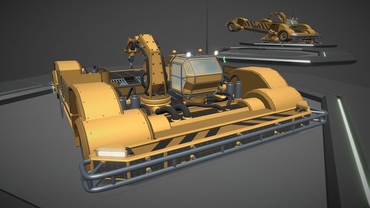 Cargo-platform X-TRC-0024-S (Series Mech-Future) 3D Model