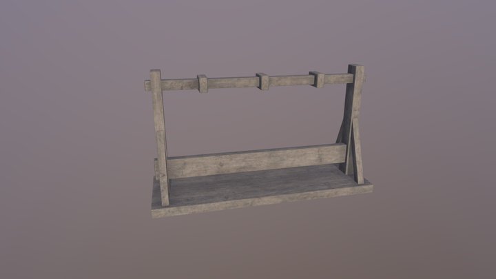 Medieval weapon rack 2 3D Model