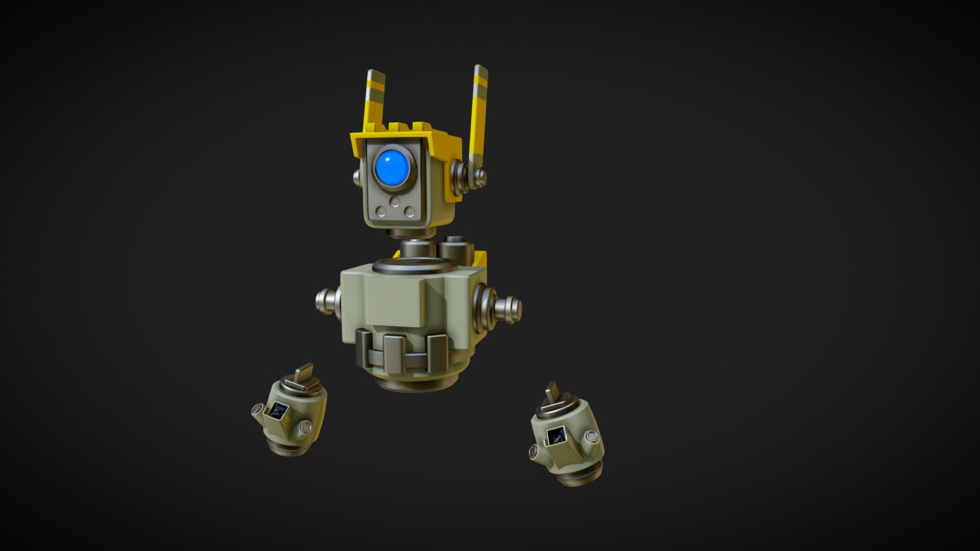 3D model Mining Bot Proxy - This is a 3D model of the Mining Bot Proxy. The 3D model is about a robot with a blue light.