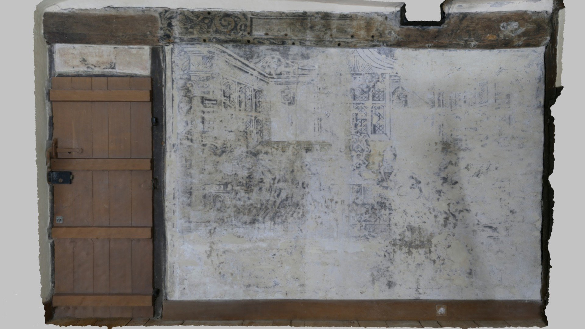 Painted wall - Sitting Room, Canons Ashby