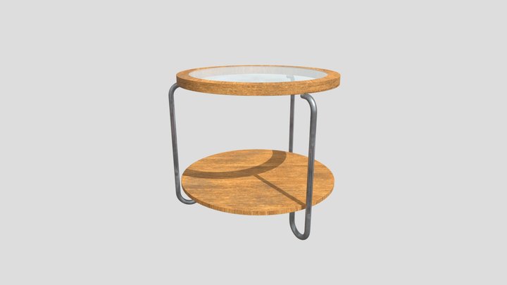 Tubular coffe table with mirror 3D Model