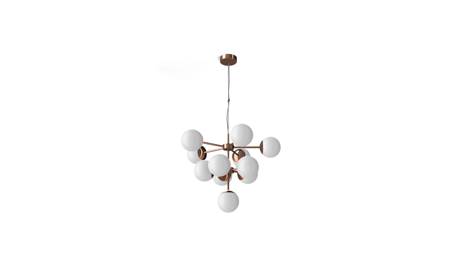 Globe Chandelie, Copper and Frosted Glass