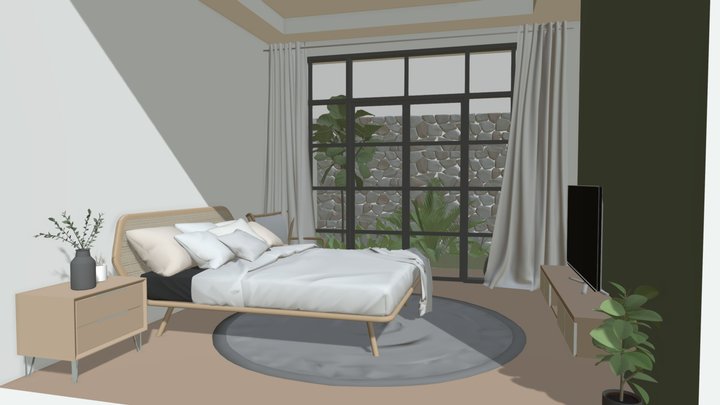 Tropical bedroom 3D Model