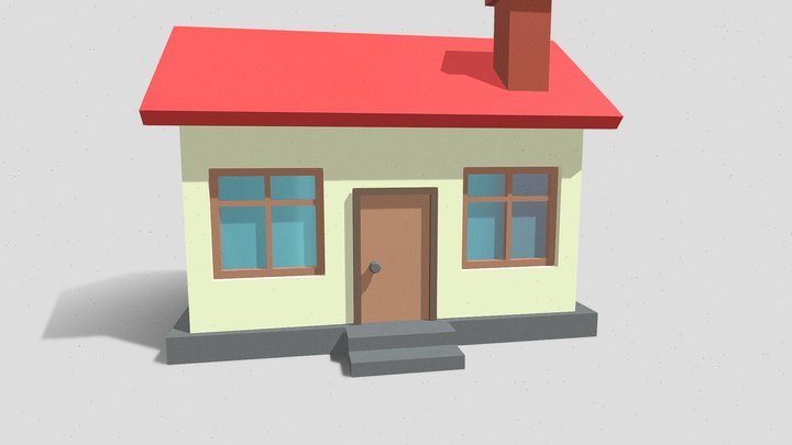Simple Low Poly House 3D Model
