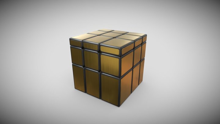 Standard Mirror Rubik's Cube (Gold) 3D Model