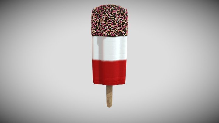 Ice Lolly Popsicle with Sprinkles 3D Model