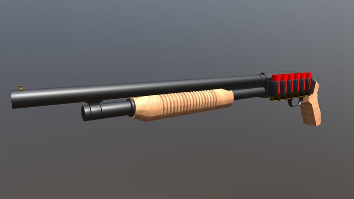 Pump Action Shotgun 3D Model