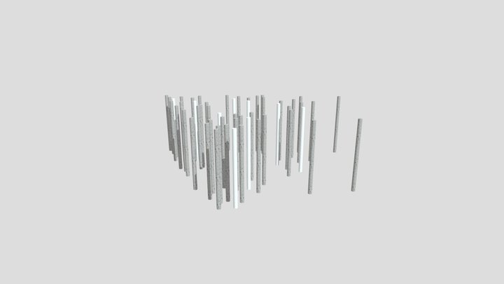 9 OG Bäume Terrazzo + Weiß 3D Model