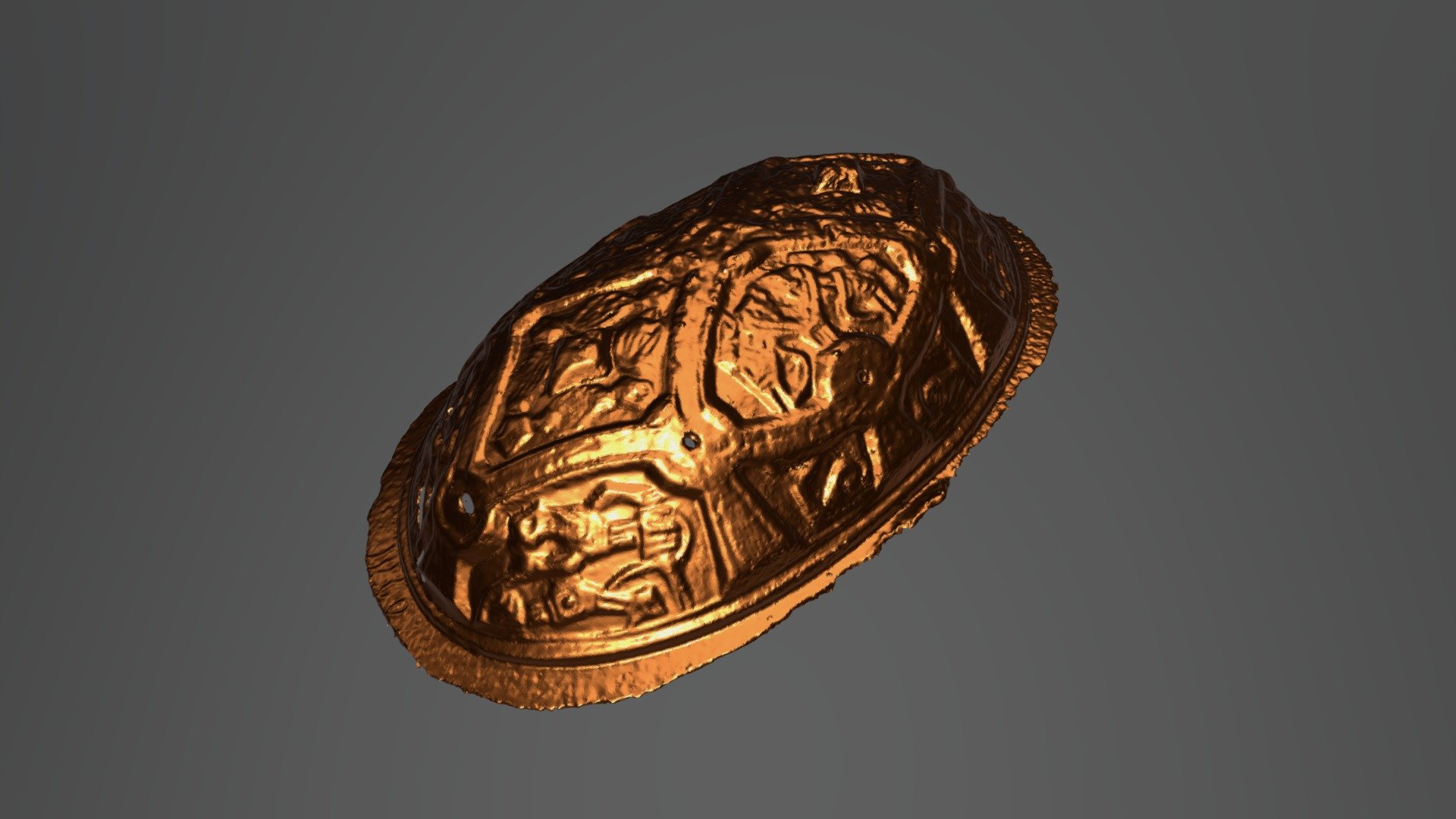 Viking Age oval brooch - Bronze visualisation