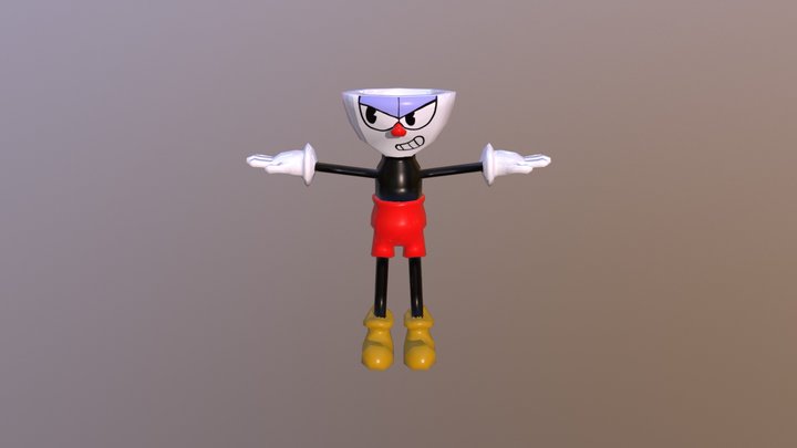 Cuphead with no straw 3D Model