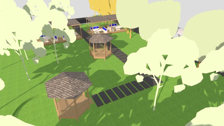 Small Park in Town 3D Model