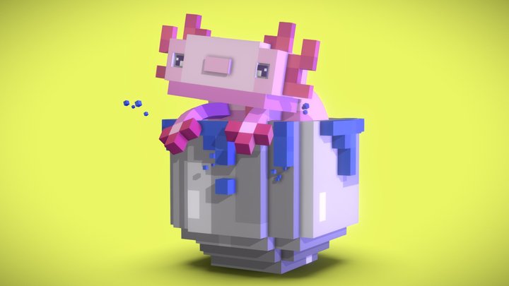 Minecraft BucketAxolotl 3D Model