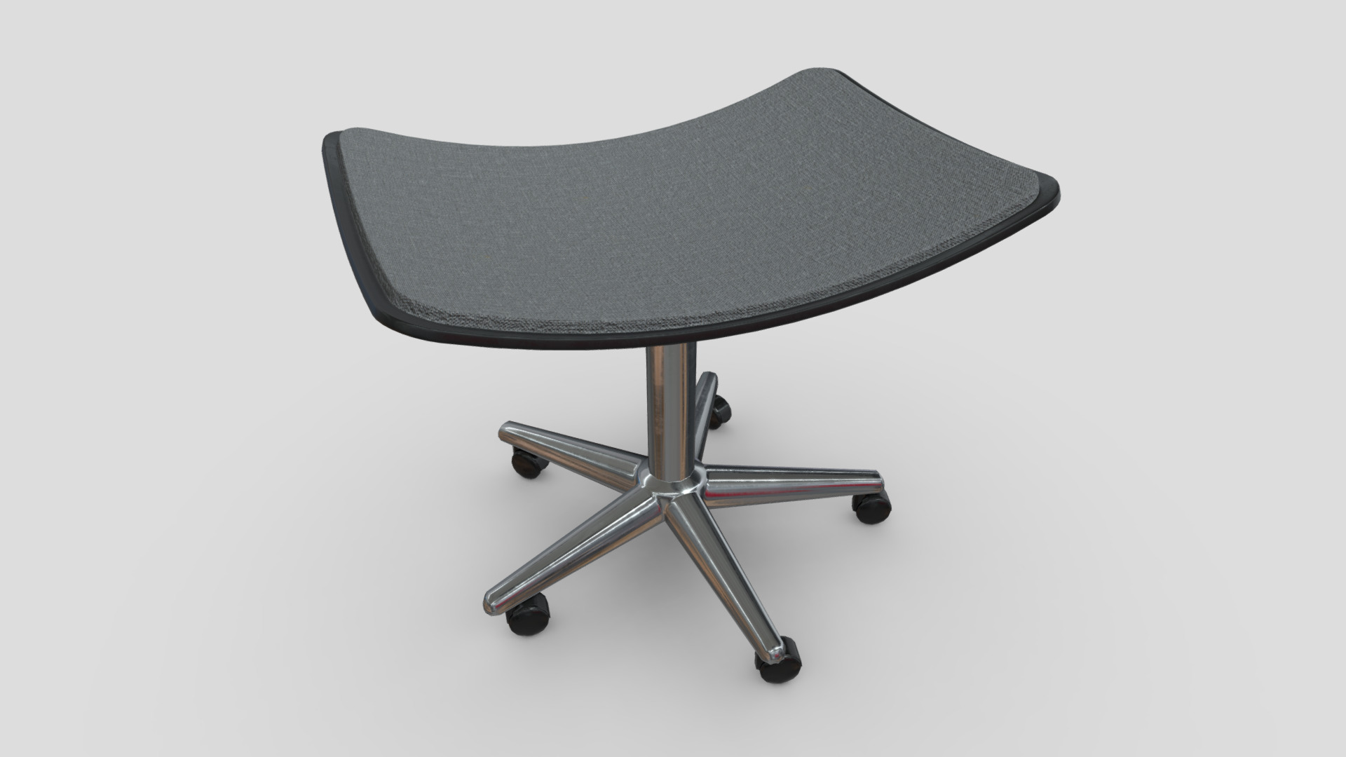 3D model Stool 2 - This is a 3D model of the Stool 2. The 3D model is about a black chair with wheels.