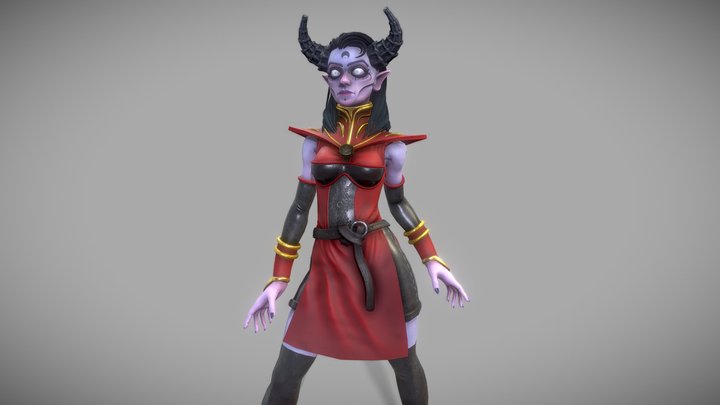 Demon Witch – Stylized Game-Ready Character 3D Model