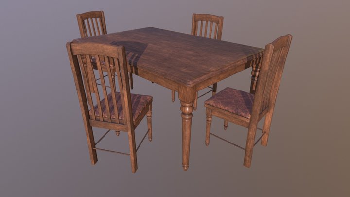 Dining Set Old 3D Model