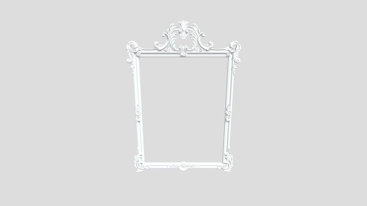 Mirror classical carved frame 3D Model