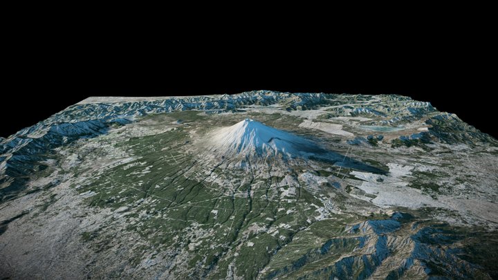 Mount Fuji - Japan (Winter Version) 3D Model
