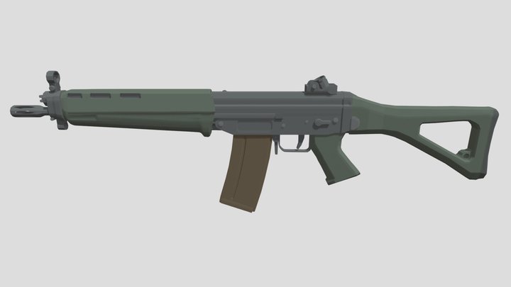 Low-Poly SIG SG 551 3D Model