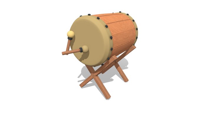 Traditional Muslim Drum (Bedug) 3D Object 3D Model