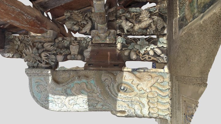 水墘村无名祠堂木雕-Wood Carvings 3D Model