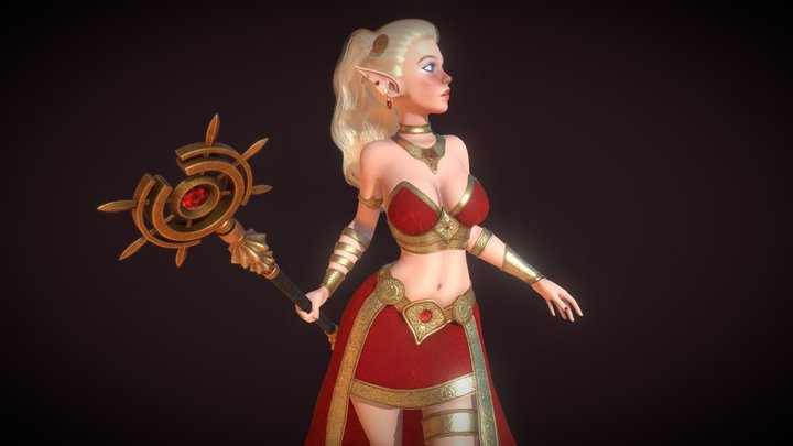 Elf Sorceress 3D Model