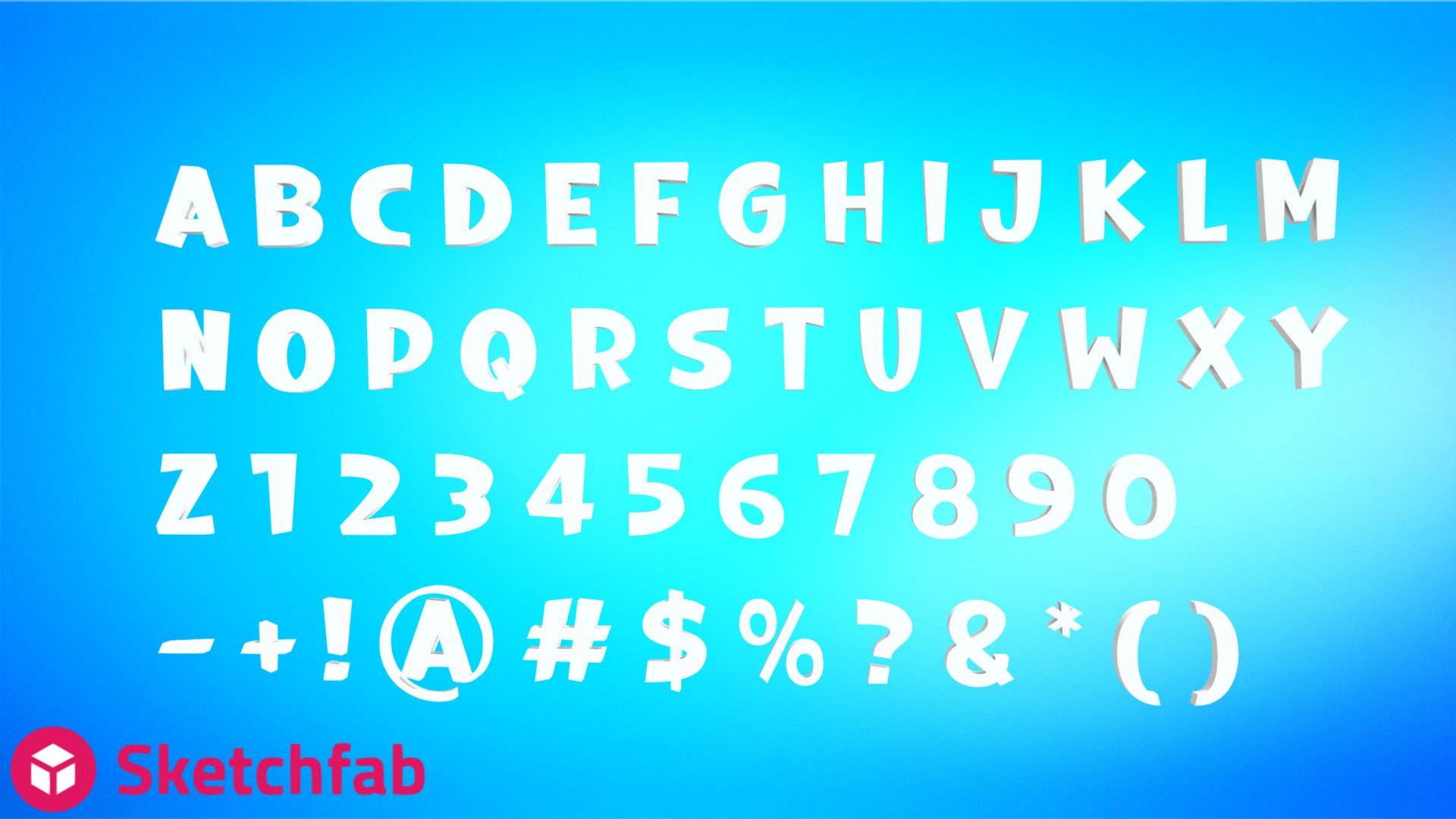 48 3D Cartoon Letters alphabet text Font - Buy Royalty Free 3D model by ...