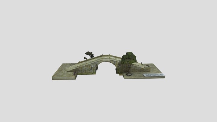 Ancient stone bridge in China 3D Model