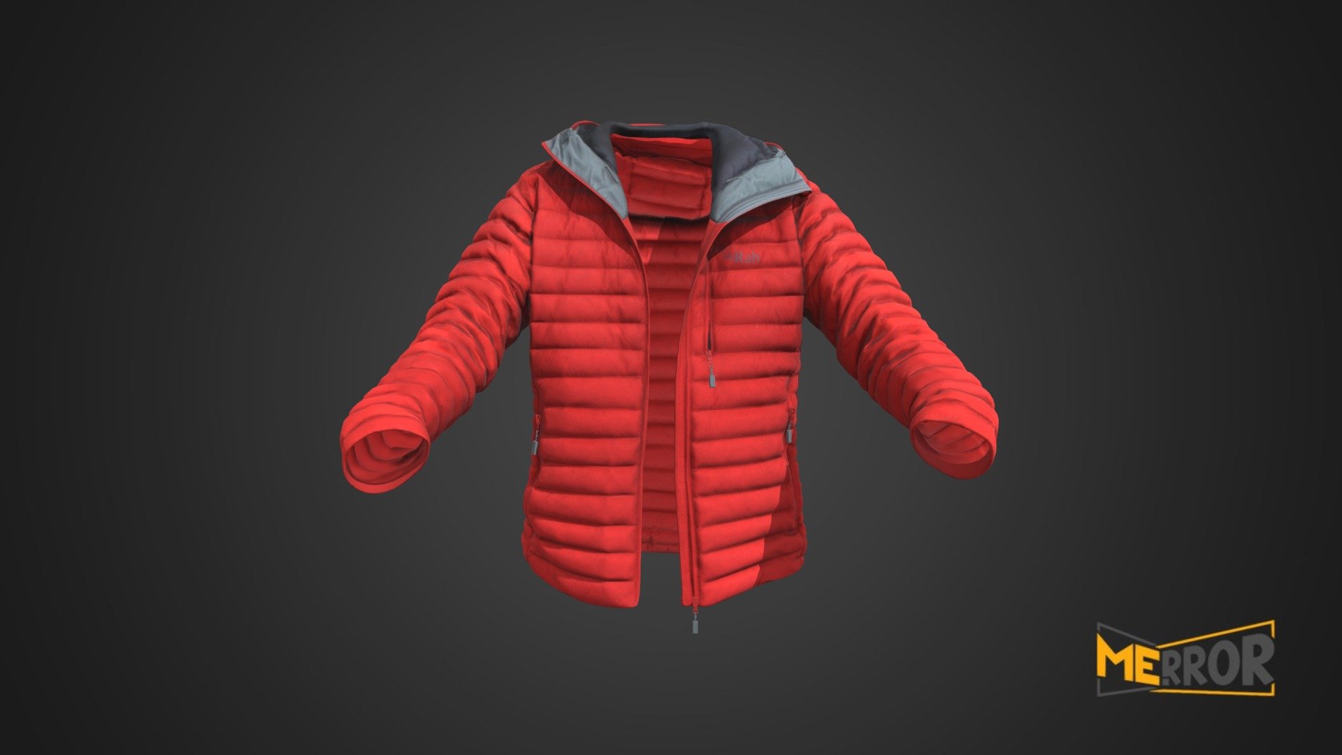 [Game-ready] Red Padded Hooded Jacket - 3D model by ME.RROR Studio ...