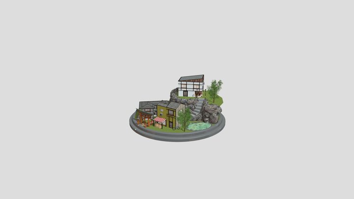 CityScene Kyoto Dae 3DLowPoly 3D Model