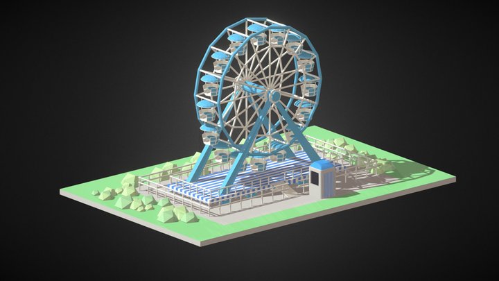 Isometric Ferris wheel - Daily render - 29 3D Model