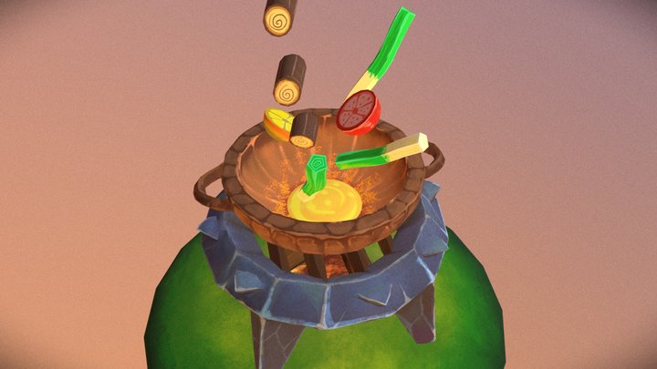 Wood Fire 3D Model