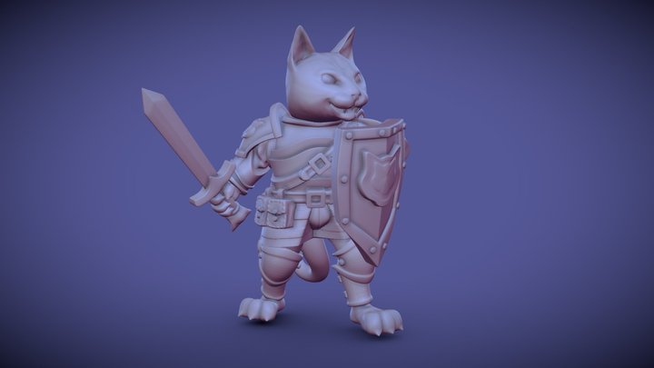 Knight Cat 3D Model