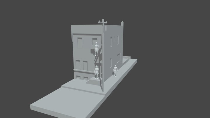 Philadelphia - Rowhomes blockouts 3D Model
