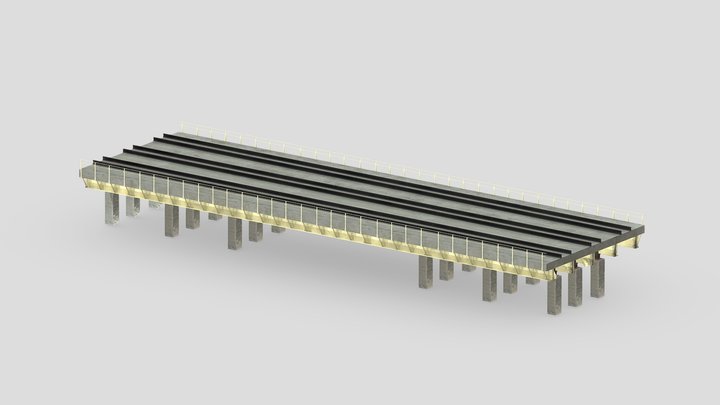 Yellow Rail bridge 3D Model