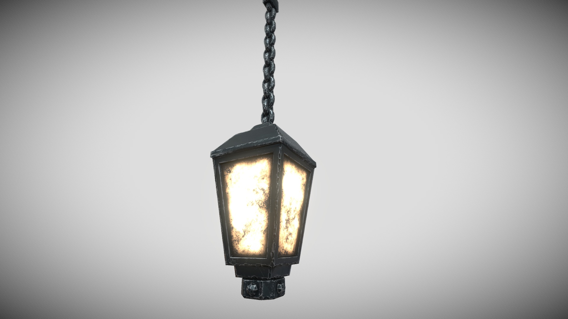 3D model Hanging Steel Lantern - This is a 3D model of the Hanging Steel Lantern. The 3D model is about a light from a chain.