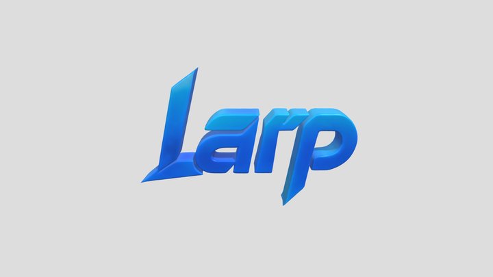 Glowing blue 'Larp' text logo