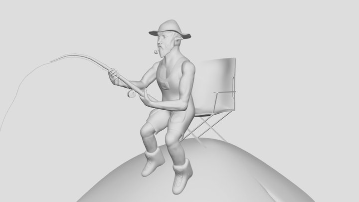 Gnome Fisher 3D Model