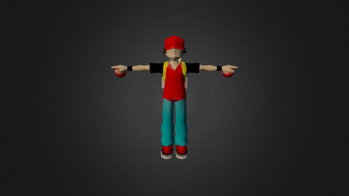  Pokemon Trainer Red 3D Model