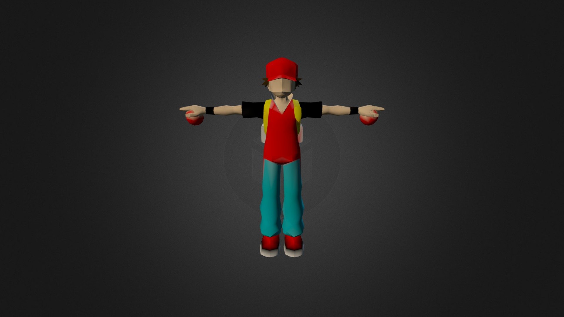 Trainer Red - Pokémon (3D Sprite) - Download Free 3D model by