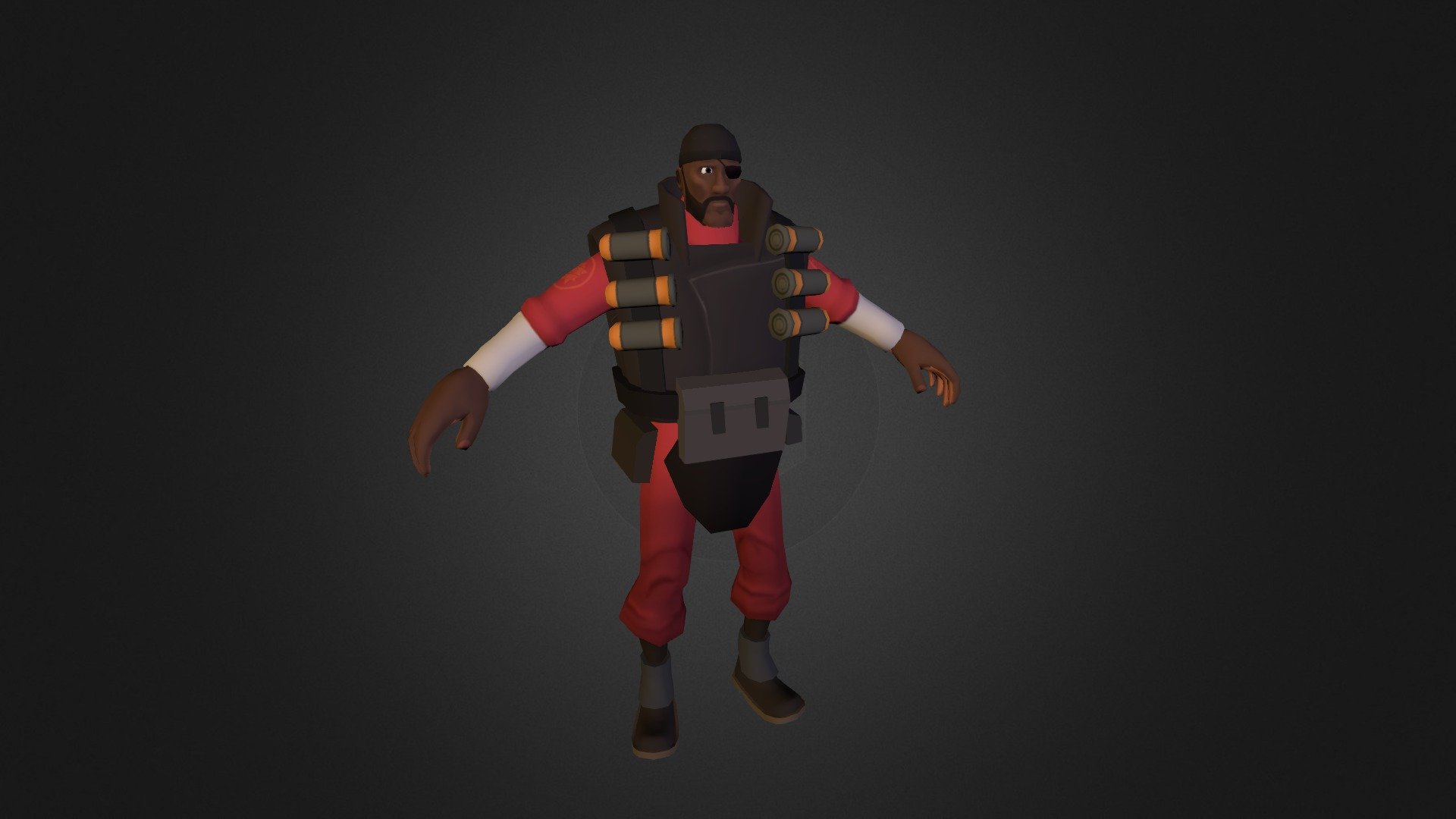 TF2 Demoman Low-Poly Character