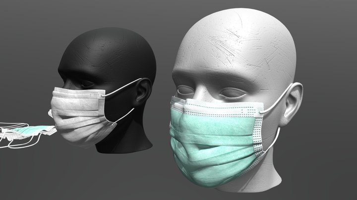 Disposable Soft Medical Masks 3D Model