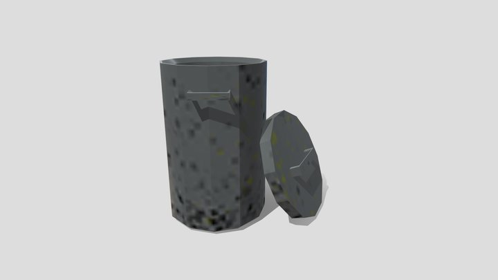 Dirty Trash Bin 3D Model