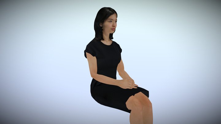 Sitting Pose Animation 2 3D Model