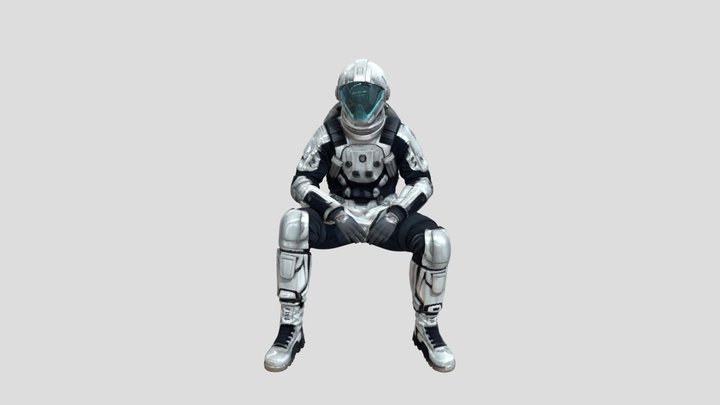 Astronaut Sitting 3D Model