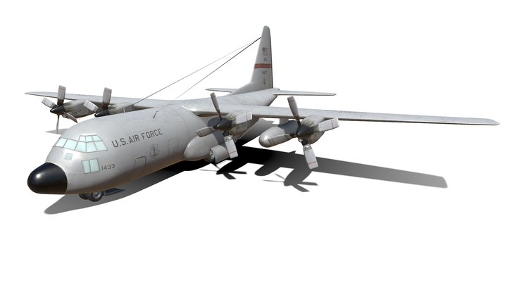 C130 : Lockheed C130 Hercules Transport Aircraft 3D Model