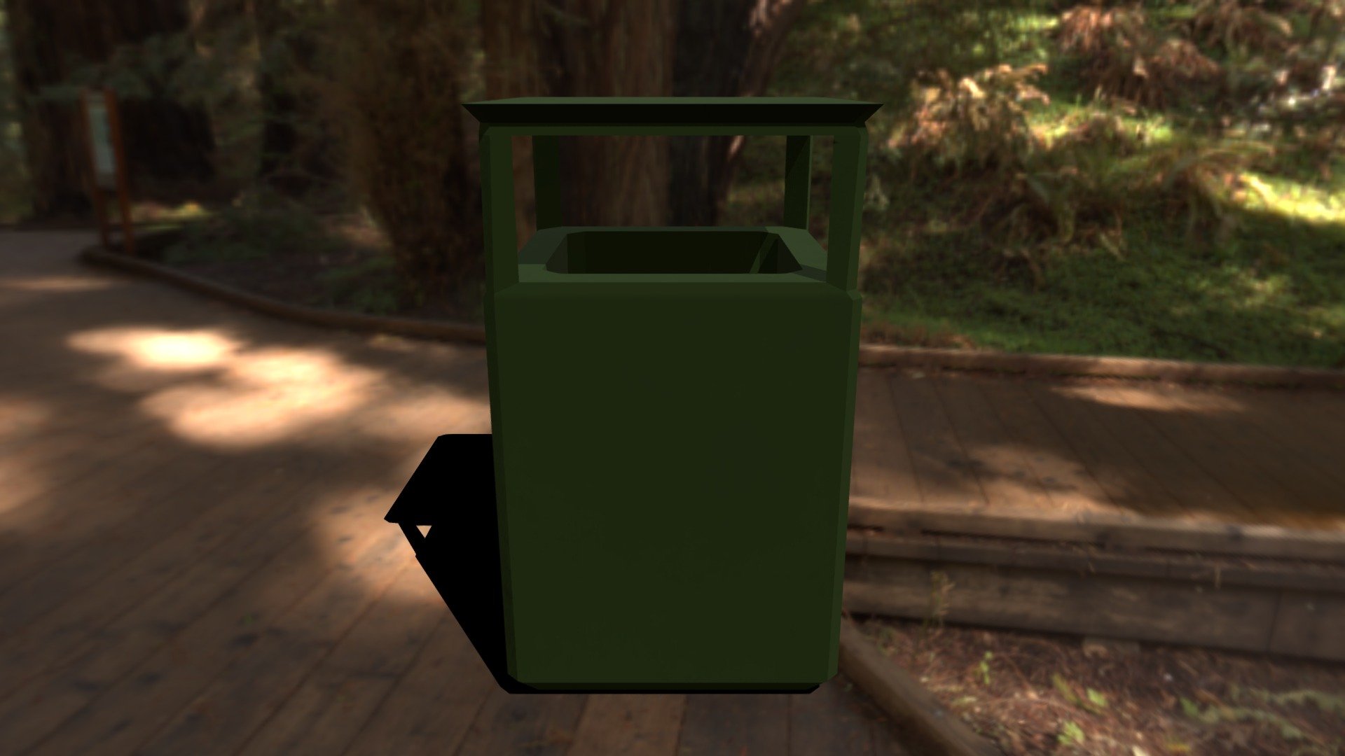 Low Poly Outdoor litter bin