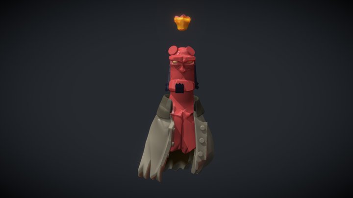 Hellboy with clayxels 3D Model
