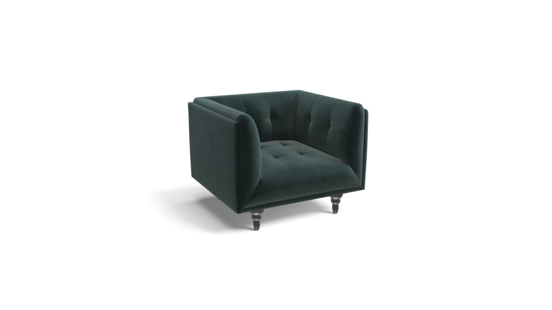 Connor Armchair, Petrol Cotton Velvet