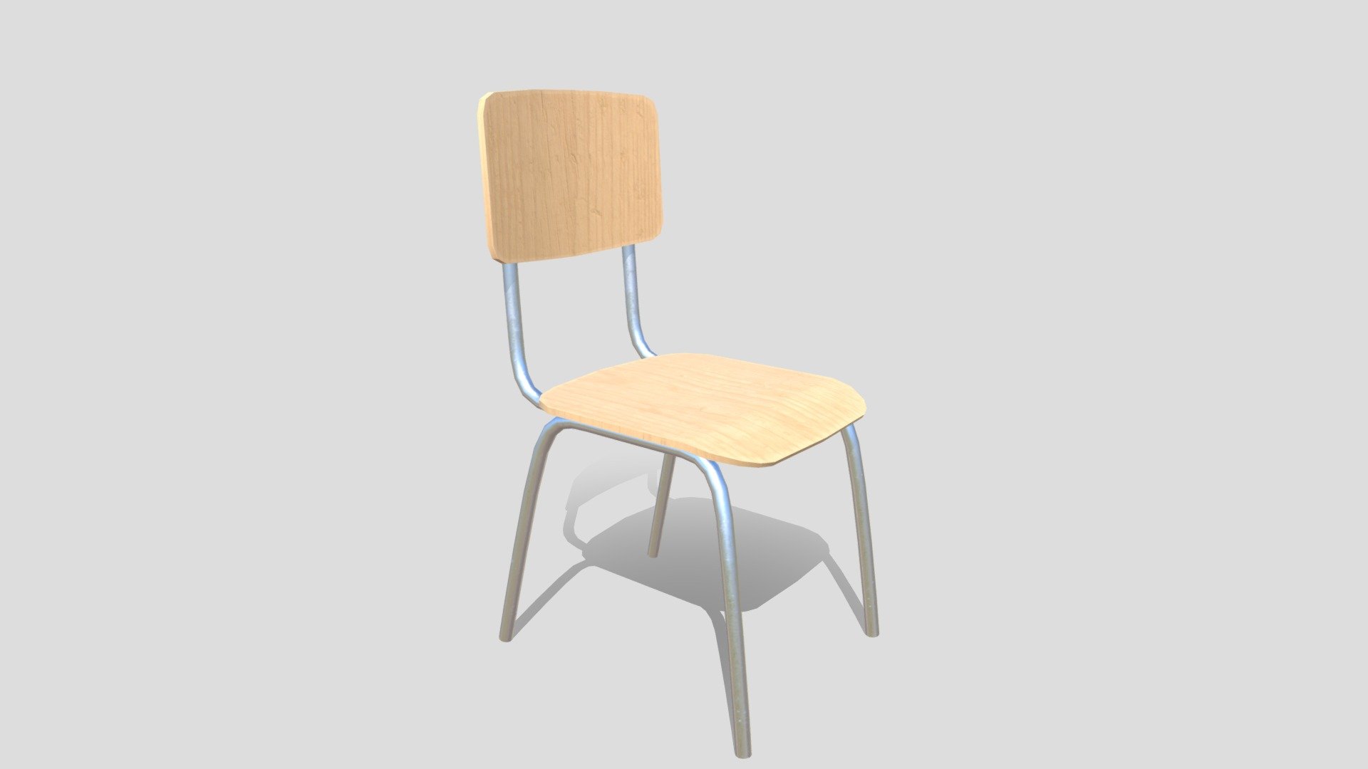 Wooden School Chair Buy Royalty Free 3D model by OfficialBytes